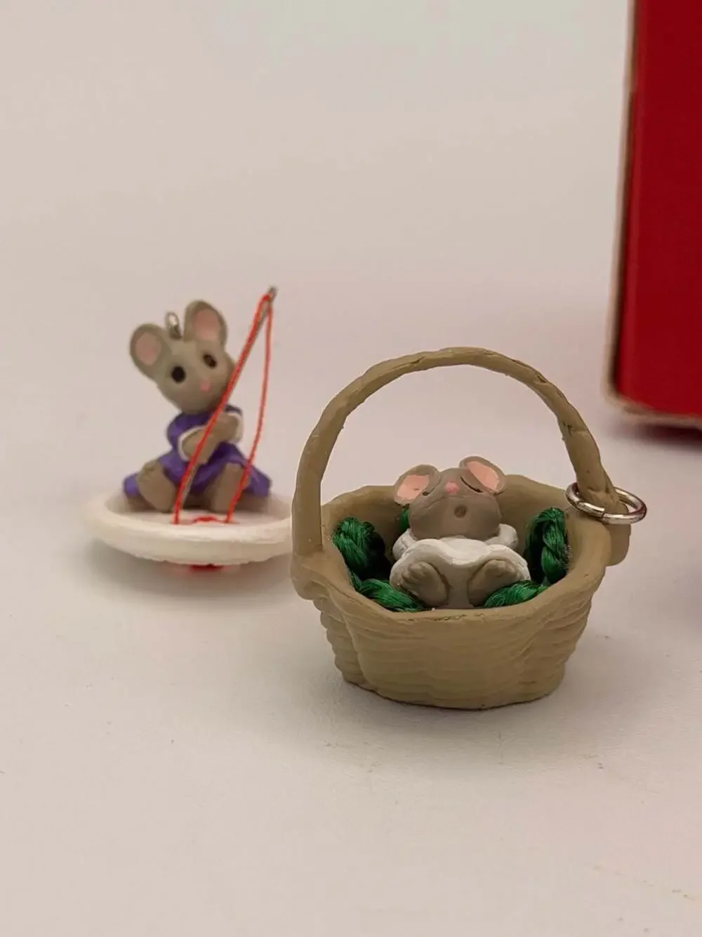 1992 Hallmark Keepsake Ornament Set of 6 - Sew, Sew Tiny Miniature Sewing Mice
